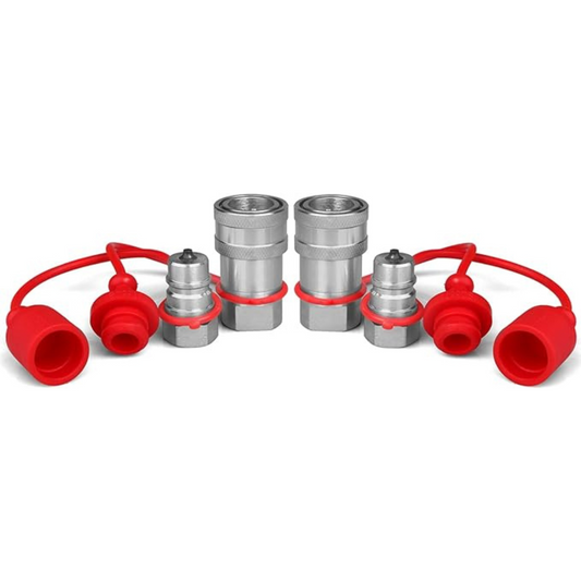 Hydraulic Coupler Kit: ZINGER 3/8" ISO 5675 Quick Connects with Dust Caps
